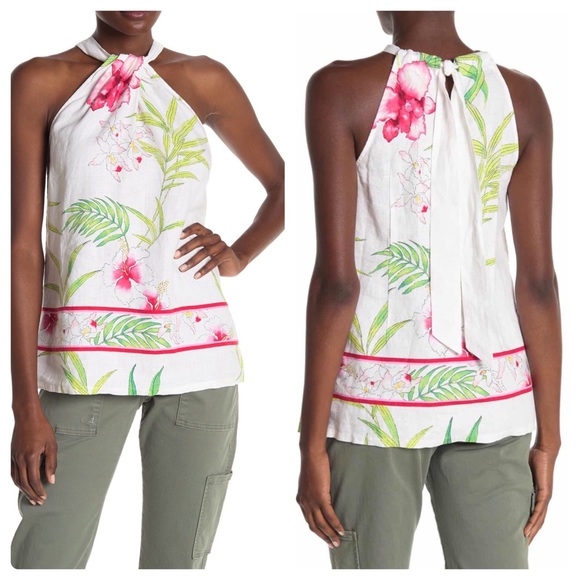 Tommy Bahama Tops - Tommy Bahama Acqua Dei Fiore Halter Top White XL